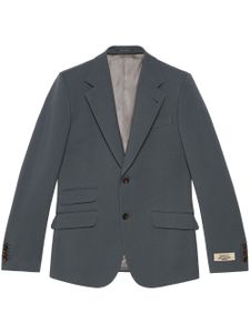 Gucci logo-patch gabardine blazer - Gris