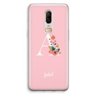 Pink Bouquet: OnePlus 6 Transparant Hoesje