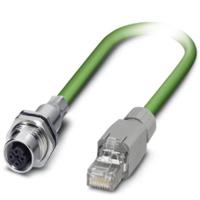 Phoenix Contact 1404368 M12 / RJ45 Netwerkkabel, patchkabel CAT 5e SF/UTP 1.00 m Groen 1 stuk(s)