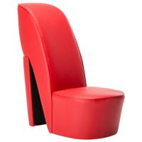 Hakstoel kunstleer rood