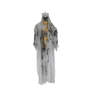 Horror/halloween decoratie skelet spook bruid pop - met verlichting - hangend - 180 cm