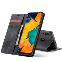 CaseMe-013 multifunctionele retro Frosted horizontale Flip lederen case voor Galaxy A40 met kaartsleuf & houder & portemonnee (zwart)