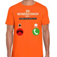 Verkleed T-shirt voor heren - bondscoach belt - oranje - EK/WK voetbal supporter - Nederland - thumbnail