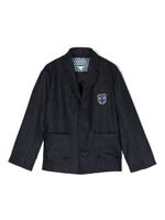 Kenzo Kids blazer en laine à patch logo - Bleu