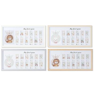 Fotolijsten Home ESPRIT Kristal Hout MDF 56,5 x 2 x 27,5 cm (4 Stuks)