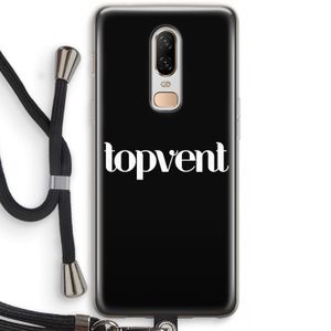 Topvent Zwart: OnePlus 6 Transparant Hoesje met koord