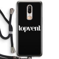 Topvent Zwart: OnePlus 6 Transparant Hoesje met koord