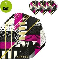 Amazon Abstract Dartflights - Zwart - Magenta - thumbnail