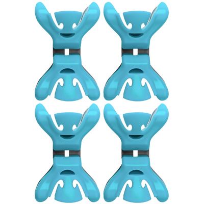 4x Slingers/decoratie ophangen slingerklemmen blauw