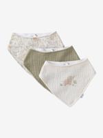 Set met 3 slabbetjes van katoengaas veel beige