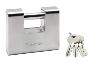 Masterlock 90mm wide x 30mm zinc alloy body with hardened steel armour - hardened 690EURD
