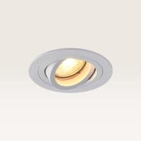 Inbouwspot Ovaro bianco - Diameter 92mm - Plat - GU10-fitting - IP20 voor binnen - Wit - Met doorlusbedrading