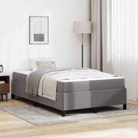 Bedframe met matras met matras Grijs 120 x 200 cm Kunstleer