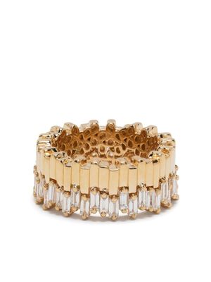 Suzanne Kalan bague Midi Stacker en or 18ct pavée de diamants