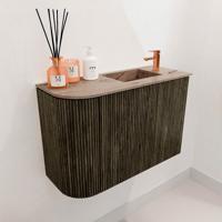 Toiletmeubel Mondiaz Joya Dlux | 61.6 cm | Meubelkleur Shadow | Faye wastafel Arena Wasbak Rechts | 1 kraangat