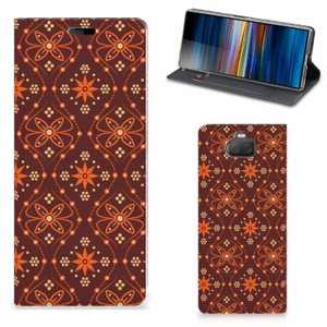 Sony Xperia 10 Hoesje met Magneet Batik Brown