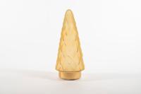 Tree Glass 10,5X24,5Cm Matt Gold With Golden Base 10Led - Annas collection