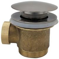 Wiesbaden Caral Clickwaste Afvoerplug - Vrijstaand Bad - 1 1/2" - Geborsteld Staal