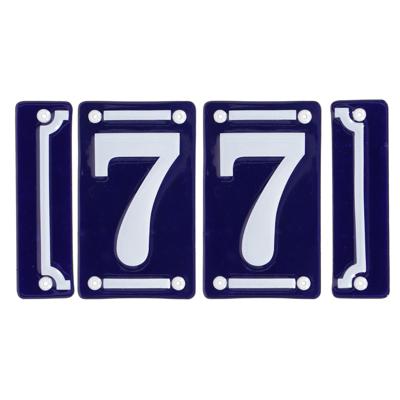 Best for Boots huisnummer 77 - met sierrand - Oudhollands - emaille - blauw/wit