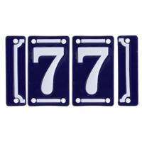 Best for Boots huisnummer 77 - met sierrand - Oudhollands - emaille - blauw/wit