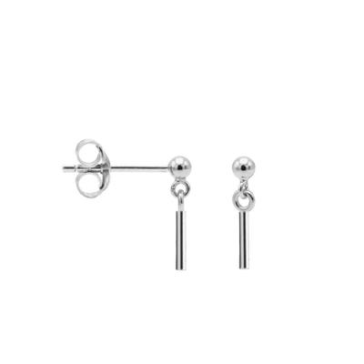 Karma Oorbellen Hanging Round Tube Zilver