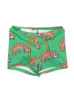 Stella McCartney Kids short de bain à imprimé animalier - Vert