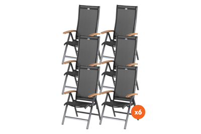 Set van 6 - Hartman Salvatore verstelbare stoel - Teak