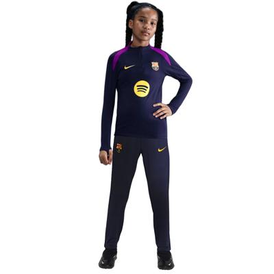 Nike FC Barcelona Strike Trainingspak 1/4-Zip 2025-2026 Kids Donkerblauw Felpaars Goud