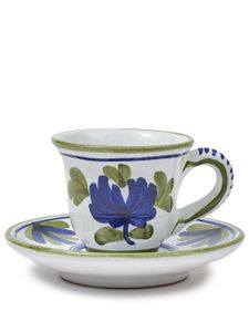 Cabana lot tasse-soucoupe Blossom en céramique - Bleu