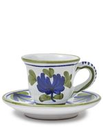 Cabana lot tasse-soucoupe Blossom en céramique - Bleu