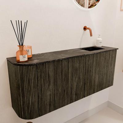 Toiletmeubel Mondiaz Joya Dlux | 101.6 cm | Meubelkleur Shadow | Faye wastafel Lava Wasbak Rechts | Zonder kraangat(en)