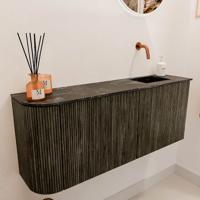 Toiletmeubel Mondiaz Joya Dlux | 101.6 cm | Meubelkleur Shadow | Faye wastafel Lava Wasbak Rechts | Zonder kraangat(en)