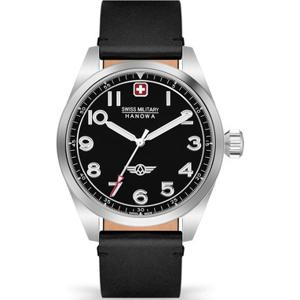 Horlogeband Swiss Military Hanowa 2100401 / SMSGA2100401 Leder Zwart 21mm