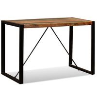 Eettafel 120 cm massief gerecycled hout - thumbnail