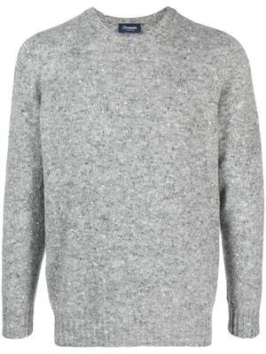 Drumohr pull en maille chinée à col ras du cou - Gris