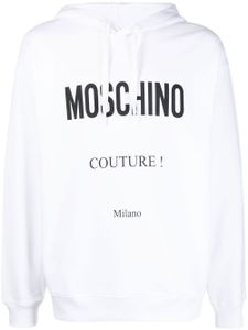 Moschino hoodie en coton à logo imprimé - Blanc