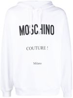 Moschino hoodie en coton à logo imprimé - Blanc