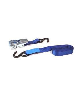 Little Jumbo Sjorband 25mm. ratel blauw 5.0m met S-haken zwart - 1825086000
