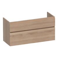 Brauer Delight - Onderkast - 120 cm - met 2 Softclose Lades Greeploos en 2 Sifon Uitsparingen - Lamellen Eiken Naturel