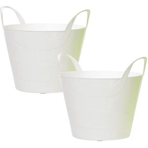 Prosperplast Flexibele Emmer - 2x - 15 liter - wit - wasmand - kuip