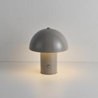 LED Tafellamp Civaro taupe - 2W - Taupe - Mushroomlamp - Paddenstoel - IP20 voor binnen - Oplaadbaar - Met 1m USB-C - Met geïntegreerde dimmer
