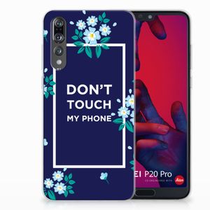 Huawei P20 Pro Silicone-hoesje Flowers Blue DTMP