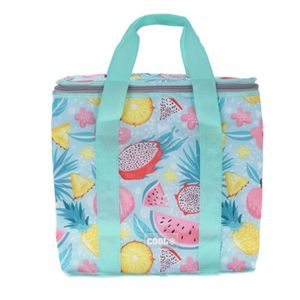 Medium size koeltas voor lunch Hawaii beach thema groen/creme 34 x 16 x 36 cm 16 liter