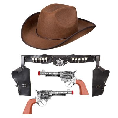 Western cowboy verkleed set - 4-delig - sherriff - wilde westen - volwassenen