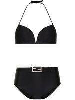 Fendi Pre-Owned bikini à plaque FF - Noir