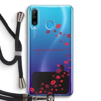 Kusjes: Huawei P30 Lite Transparant Hoesje met koord