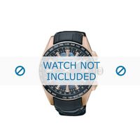 Horlogeband Seiko 8X22-0AE0 / SSE105J1 Leder Zwart 22mm - thumbnail