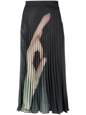 MM6 Maison Margiela jupe plissée à taille haute - Noir