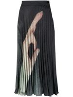 MM6 Maison Margiela jupe plissée à taille haute - Noir
