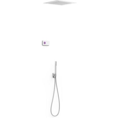 Regendouche set electronisch Tres Shower technology | Inbouw | Thermostaatkraan | 2-weg | Vierkant | Chroom
